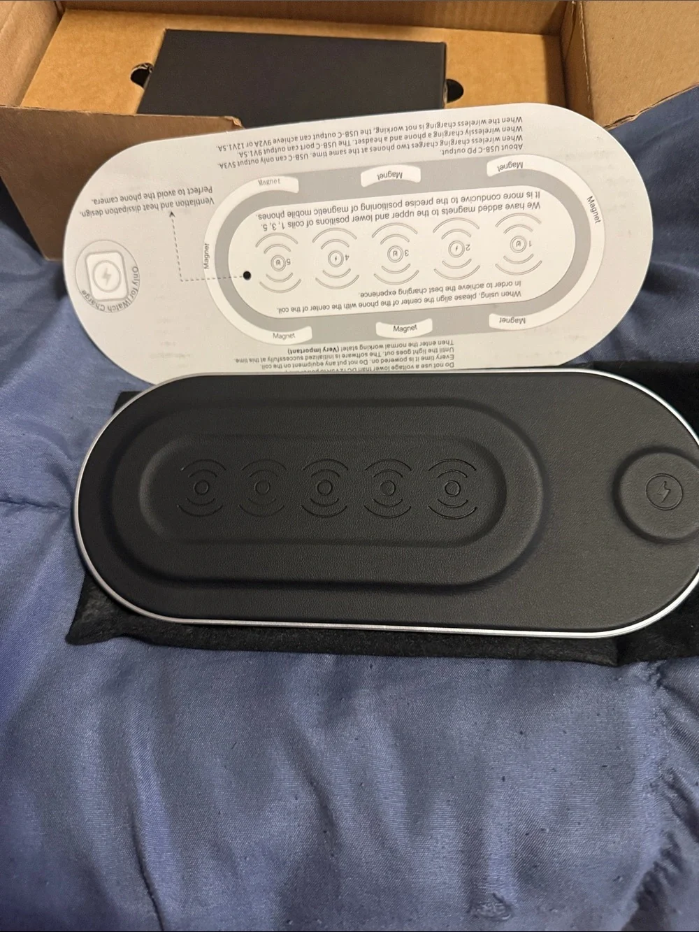 Multi-Device Wireless Charger Pad - Black